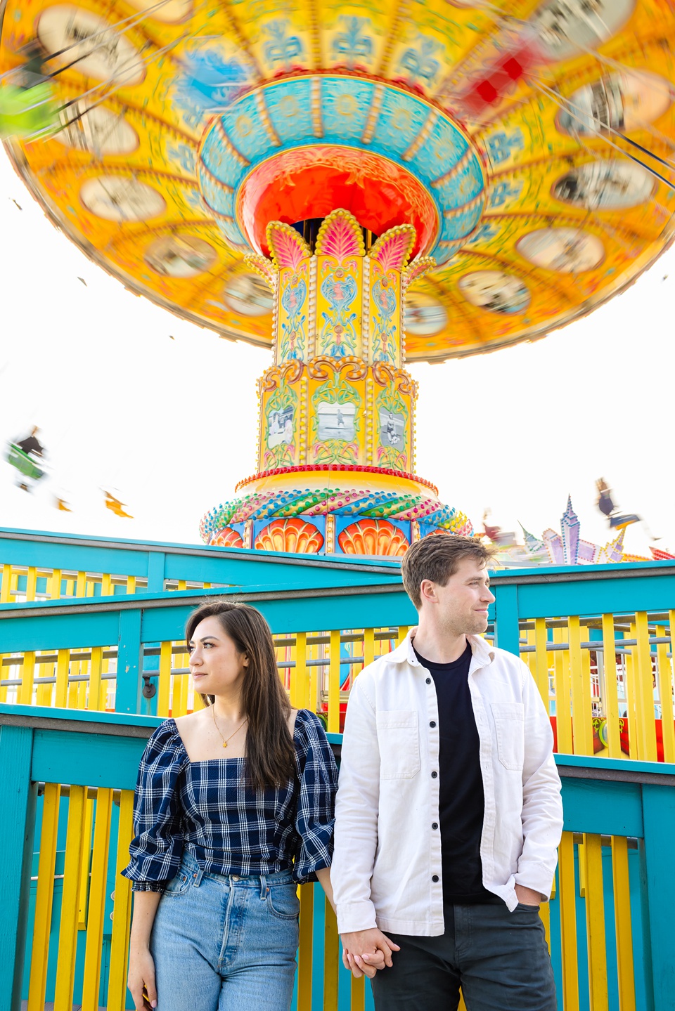 Playful Santa Cruz Beach Boardwalk Engagement Photos Sarah